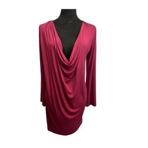 Free People Beach Cowl Neck Mini Dress Burgundy